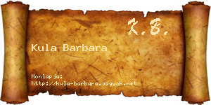Kula Barbara névjegykártya